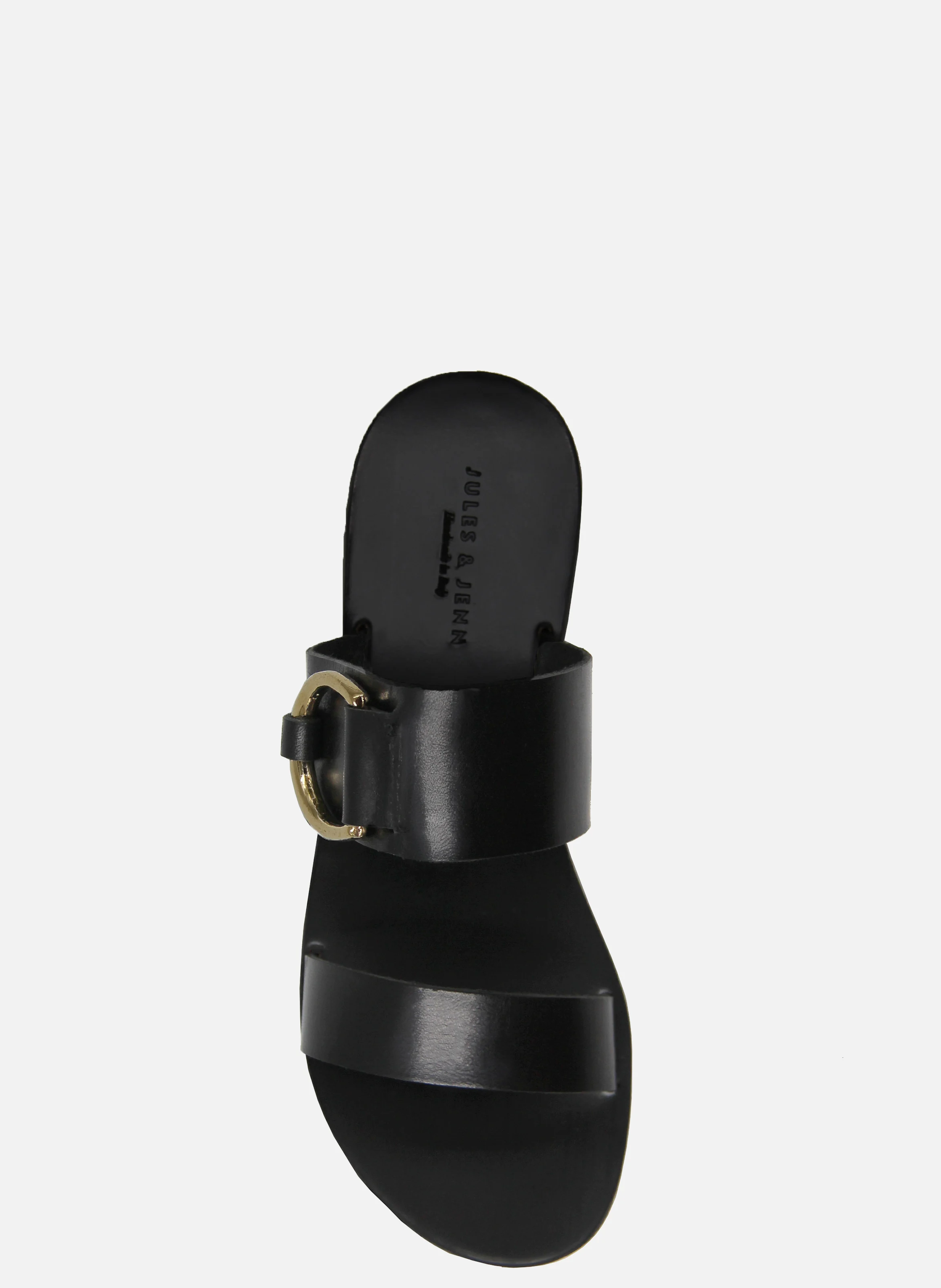 Sandales boucle cuir lisse | Noir