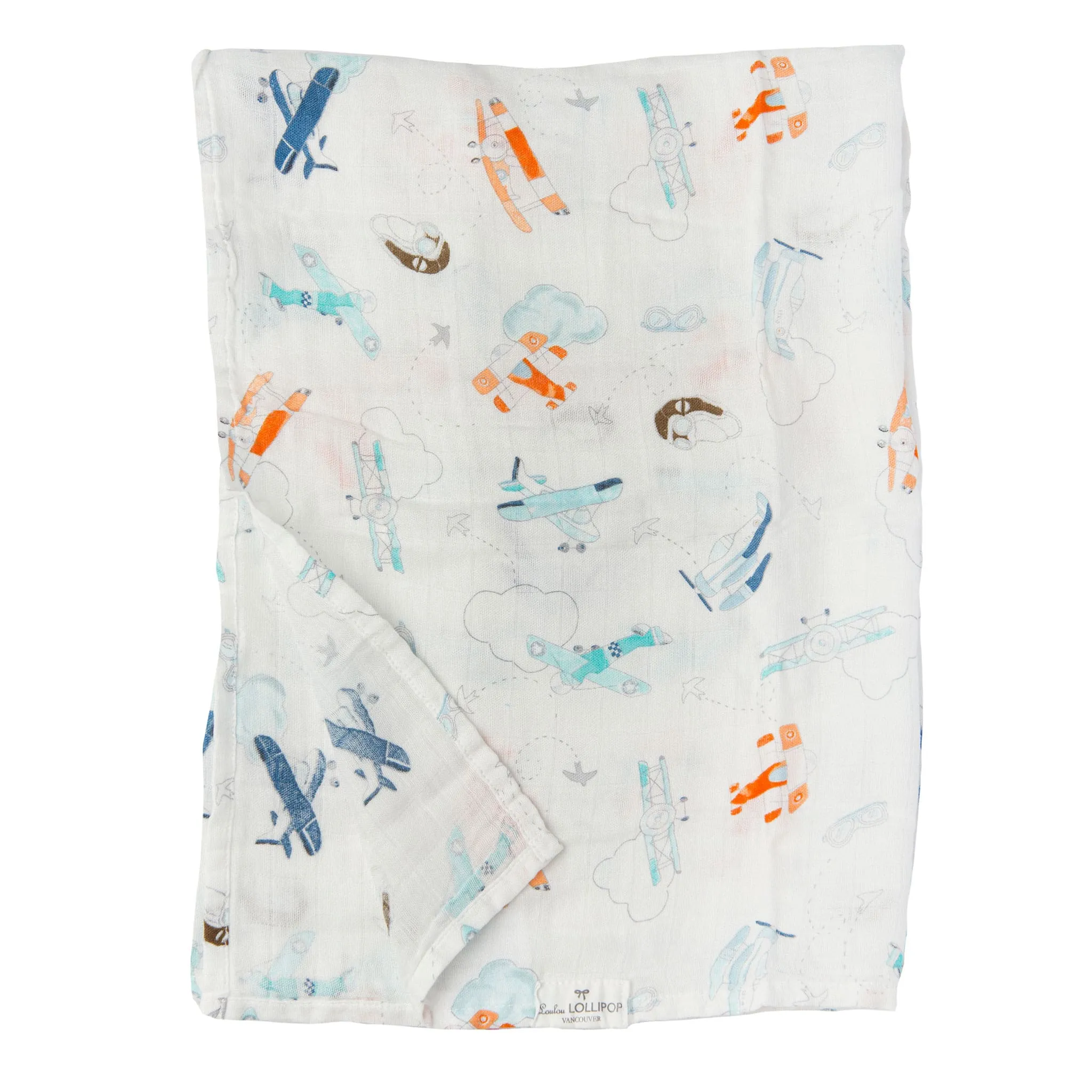 Loulou Lollipop Couverture Mousseline Bambou - Avions