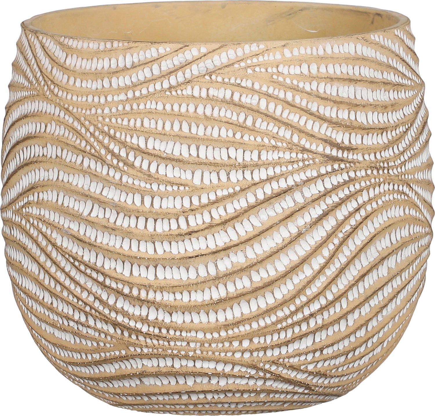 Mica Decorations bloempot Hendrick crème D 19 H 17 cm