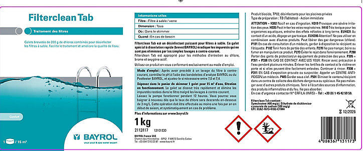 Chlore galets FilterClean Bayrol 1 kg