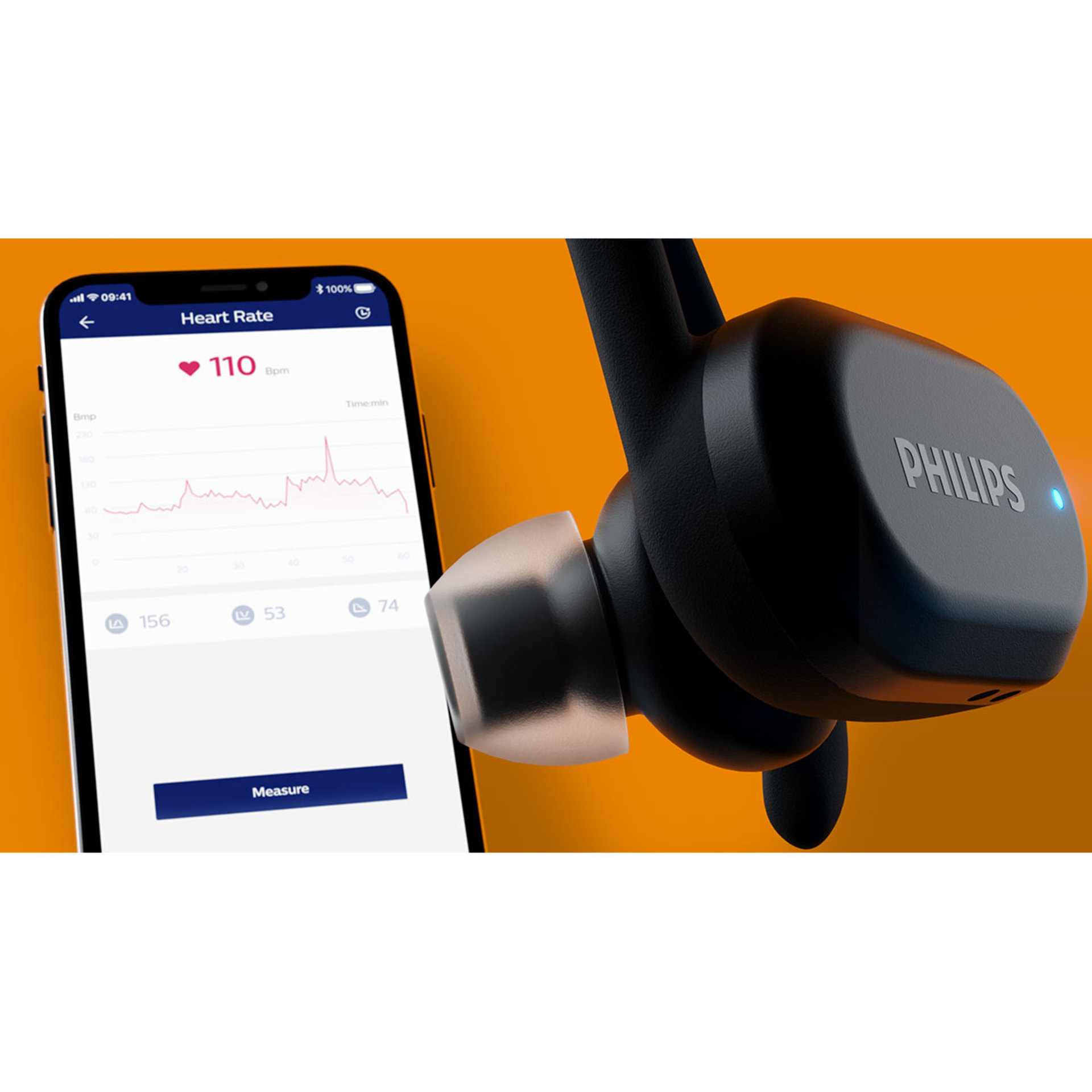 Philips GO Sports TWS Draadloze Koptelefoon Zwart