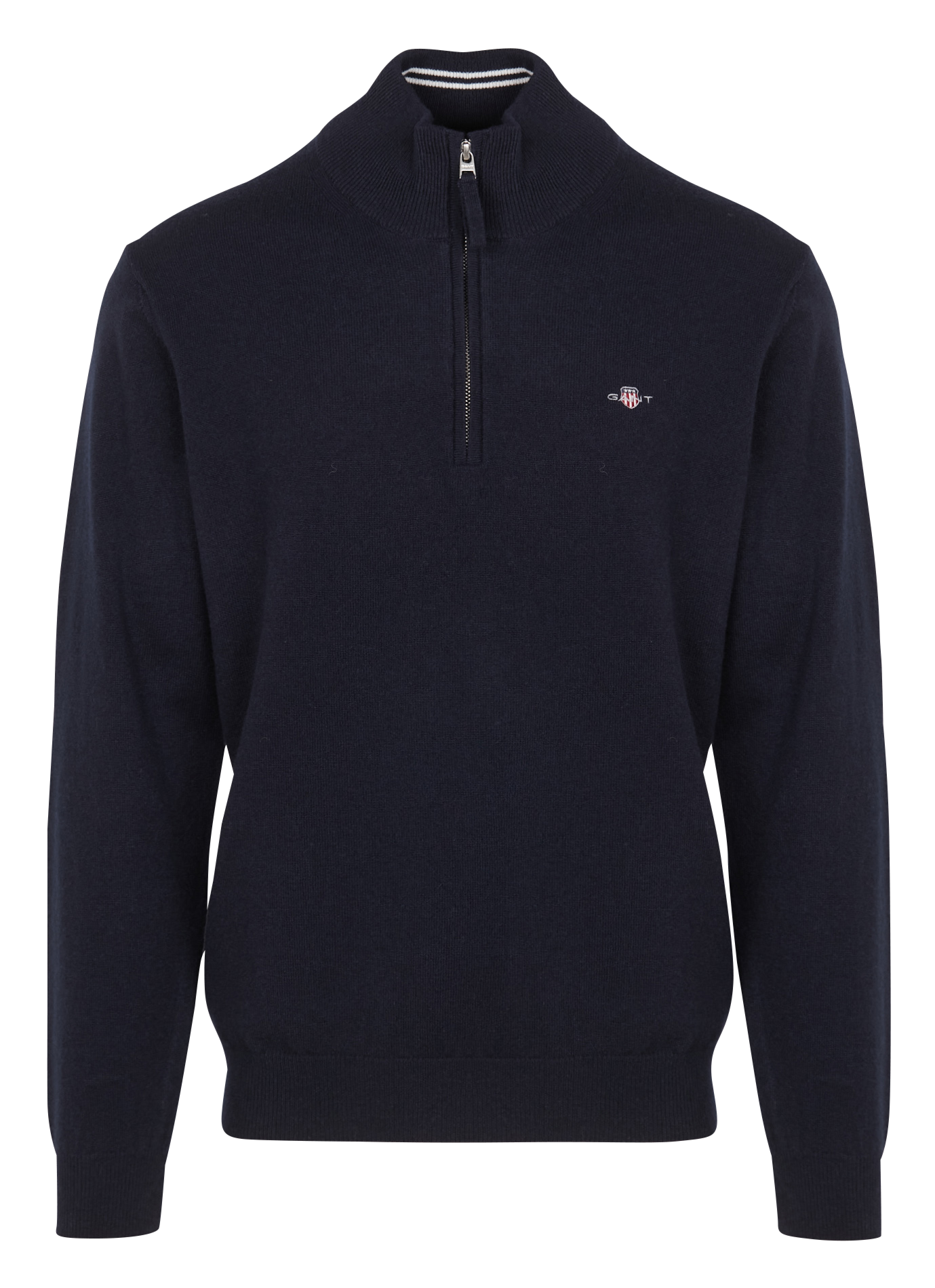 Pull col montant zippé en laine | Bleu