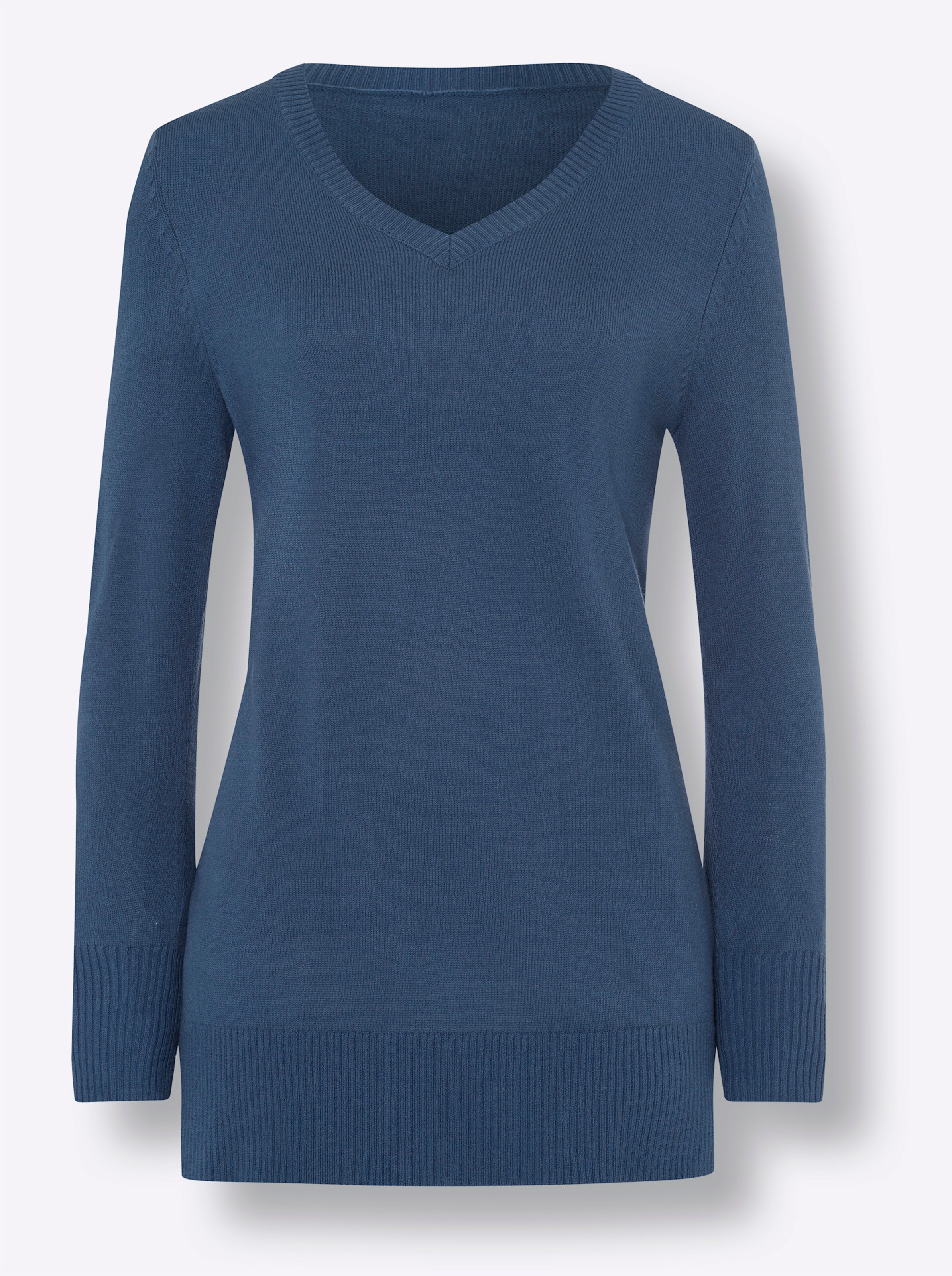 Longpullover in jeansblau