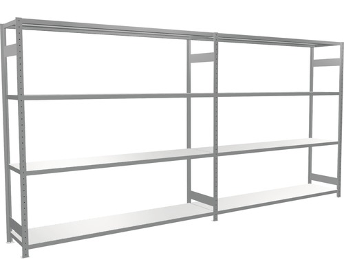 Breedspanstelling WS 2000 basiskast 200x200x50 cm met 3 gedeelde stalen legborden, draagvermogen 1200 kg