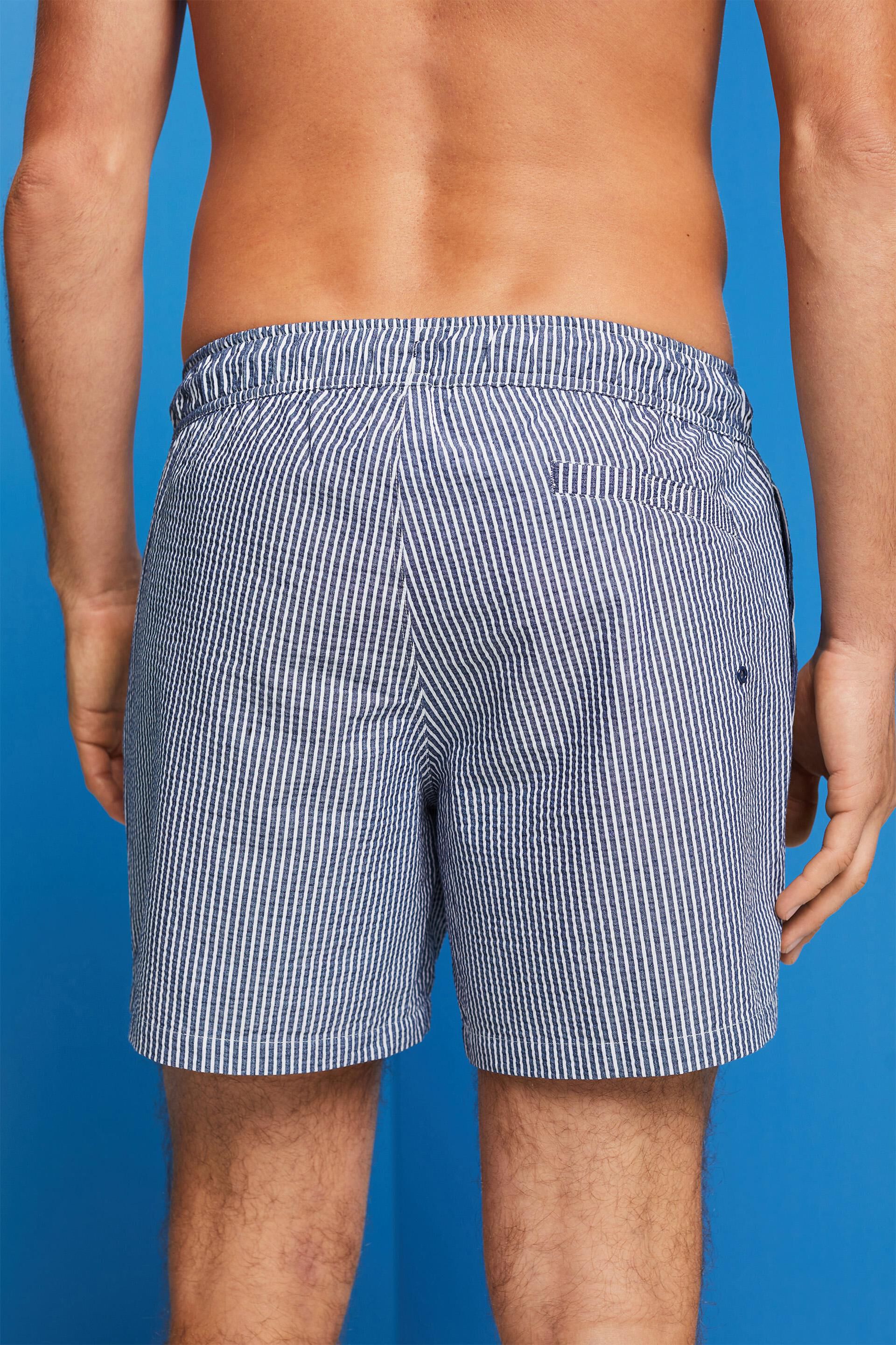 Short de bain texturé animé de rayures