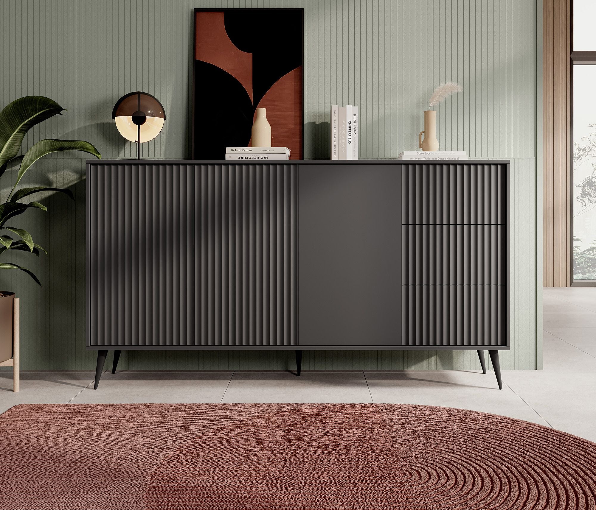 Winq - Dressoir - Antraciet - 179x40x98 cm