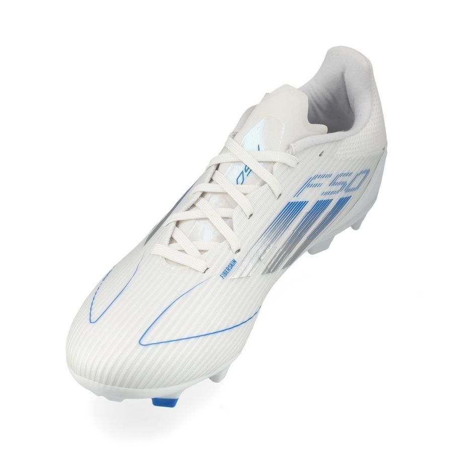 adidas F50 League FG/AG Polar Victory - Blanc/Argenté/Bleu