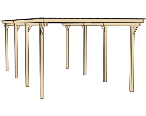 Enkele carport weka 606 maat 2 300 x 600 cm drukgeïmpregneerd