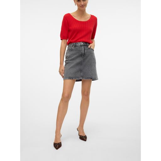 Vero Moda Tess Short Nederdel, Medium Grey Denim, S