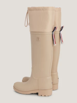 Botas de borracha acolchoadas com forro xadrez