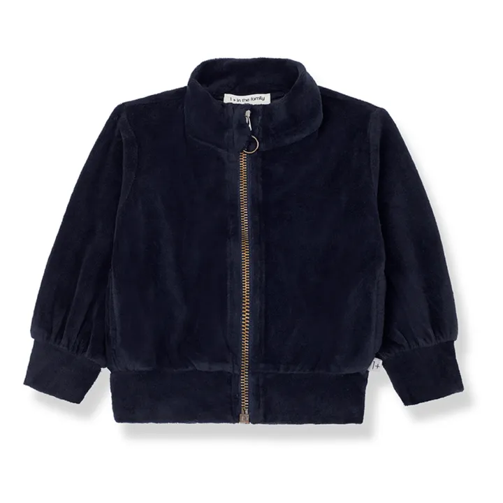 1+ in the family Sweat Zippé Col Roulé Velours Ganna | Bleu marine
