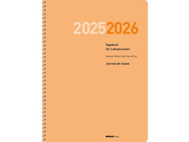 ingold-biwa Tagesagenda  Edition light Spiral 2025/2026, He Das Spiral-Tagebuch für Lehrerinnen und Lehrer, mit Datum, ohne Verzeichnis