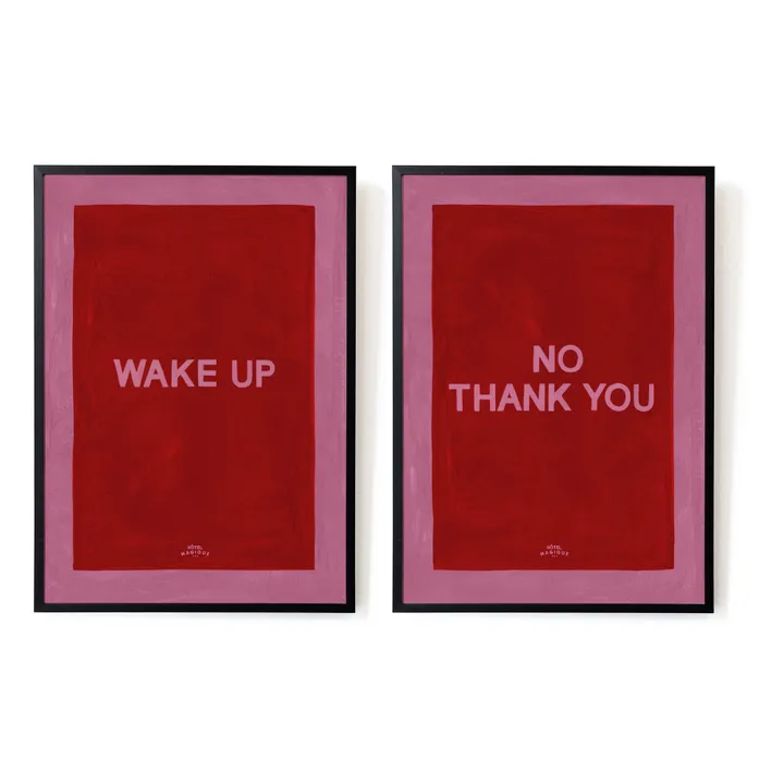 Hôtel Magique Affiches A4 Wake up - No, Thank you | Rouge