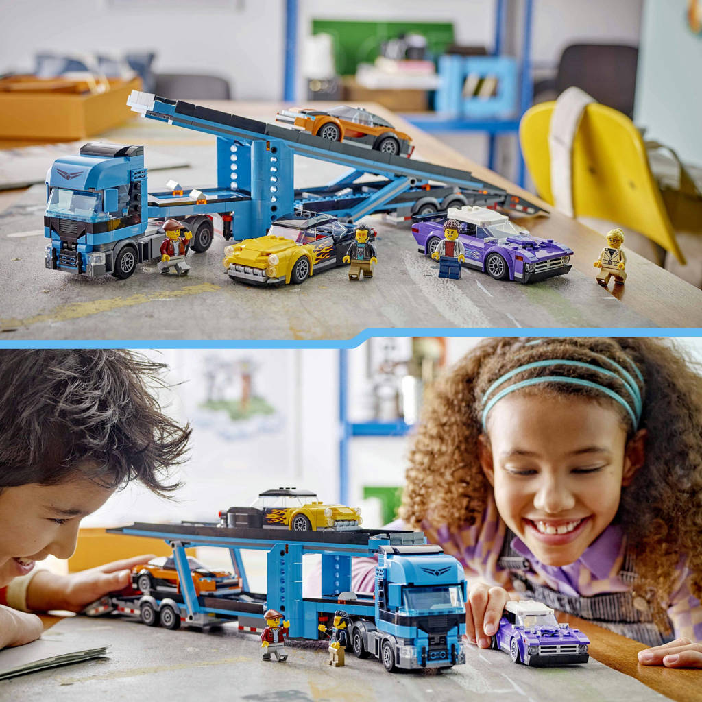 Super truckTransportvoertuig met sportauto's Speelgoed voor Kinderen 60408