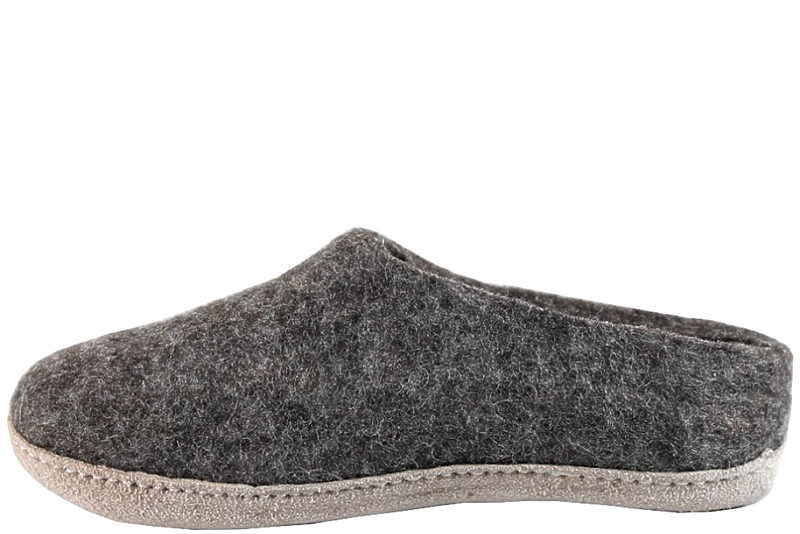 SHU´S OPEN HEEL BROWN HJEMMESKO I BRUNT ULD
