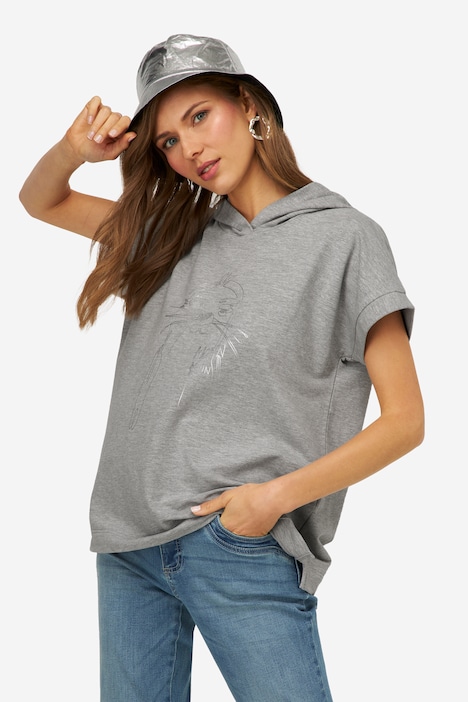 Hoodie, ärmellos, Robben-Print, Kapuze, OEKO-TEX