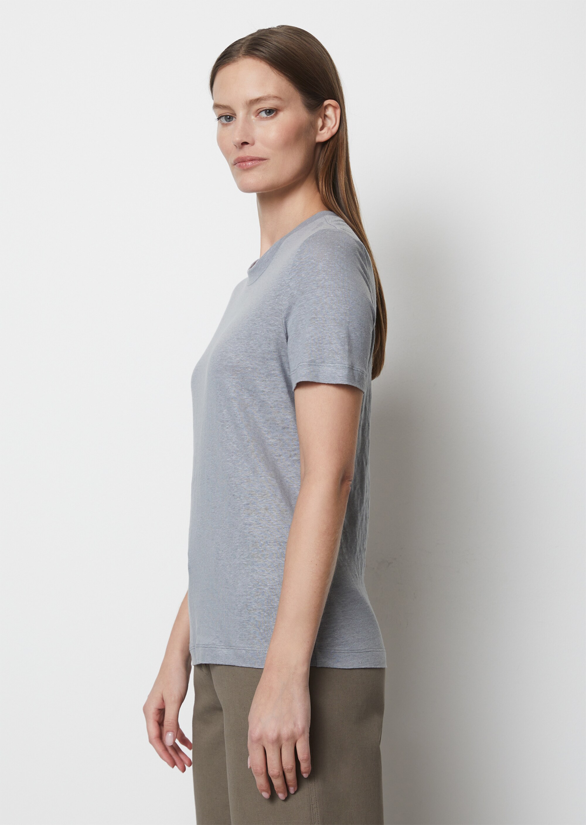 Leinen-T-Shirt relaxedaus leichtem Jersey