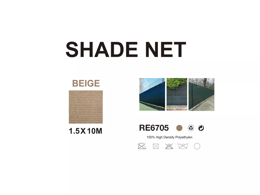 Rideau de balcon déflecteur de vent en polyéthylène beige 95% d'ombre