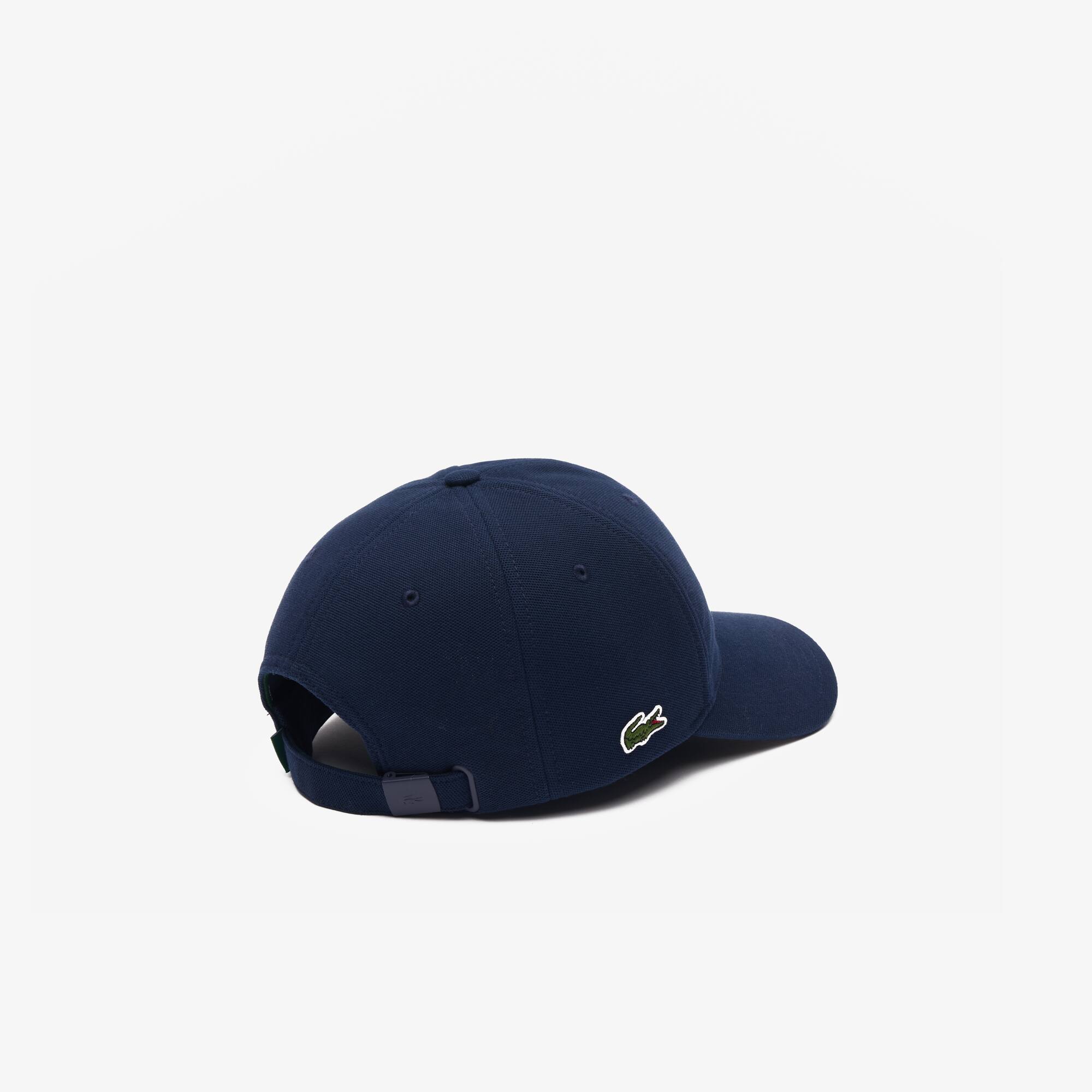 Kappe mit Croc-Stickerei aus Baumwoll-Piqué Caps & Hüte - Blau - Lacoste - Damen