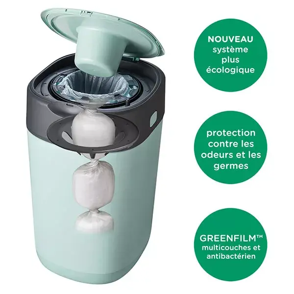 Lixeira para fraldas Tommee Tippee Twist & Click, verde