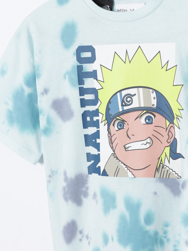 Camiseta tie-dye Naruto Shippuden - Verde Água