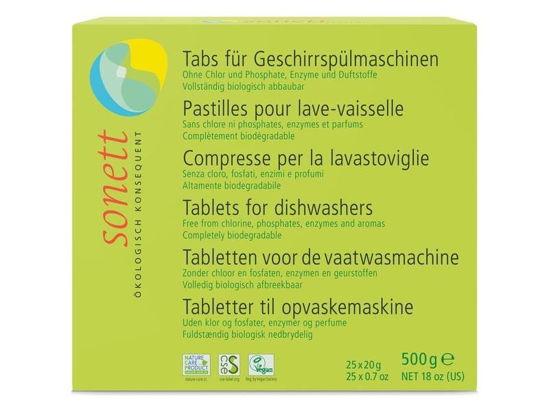 Sonett Maschinenspülmittel Tabs für Geschirrspülmaschinen 2 Einzeln verpackte Tabs gegen Verschmutzungen in der Geschirrspülmaschine