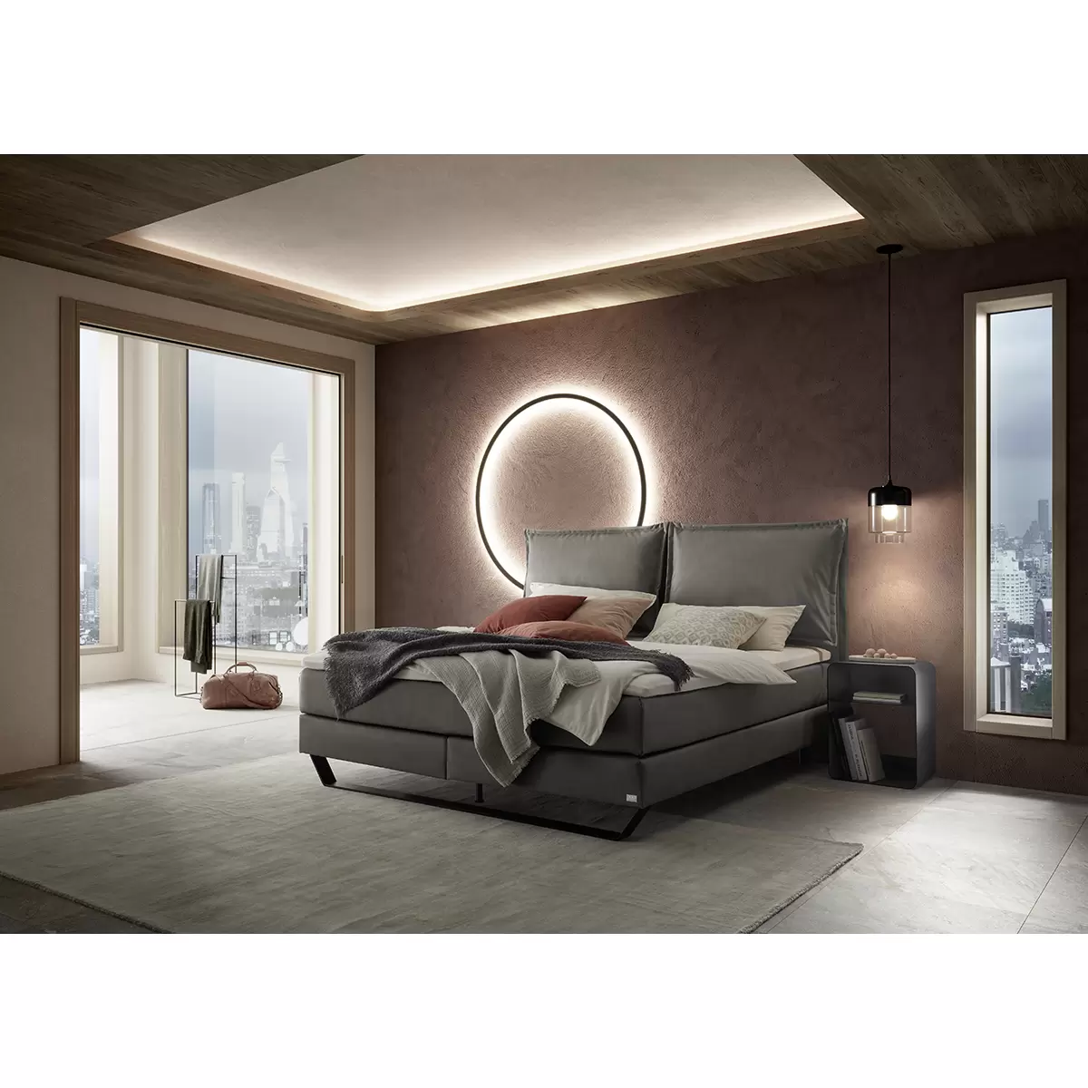 Boxspringbett Celina 160x200 Grau