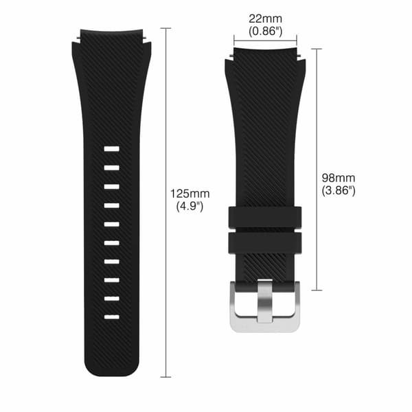 INF Klokkerem til Samsung Gear S3 Frontier / Classic - Svart