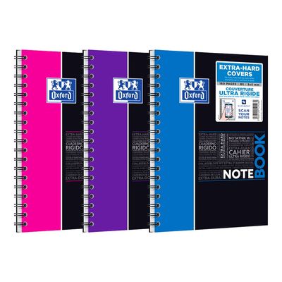 Oxford Etudiants - Cahier Notebook B5 (19 x 25 cm) - 160 pages - petits carreaux (5x5 mm) - double spirale - disponible dans différentes couleurs
