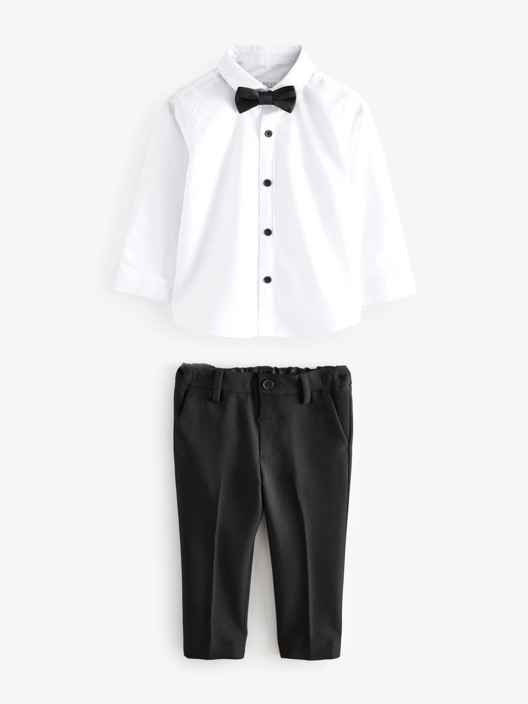 Zwart - Set van blazer, overhemd, broek en vlinderstrik (3 mnd - 9 jr)