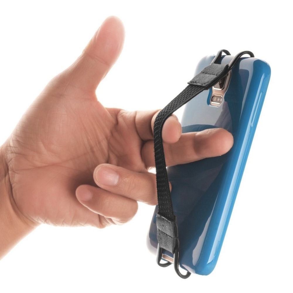 Elastische Finger Griff Gummiband Halterung für Handy / Smartphone - Schwarz