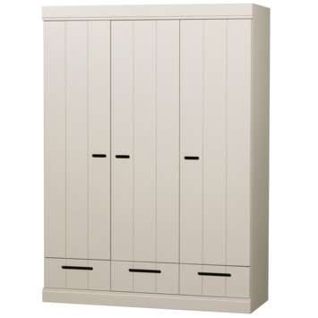 WOOOD kledingkast 3-deurs Connect dust grenenhout 195 x 140 x 53 cm
