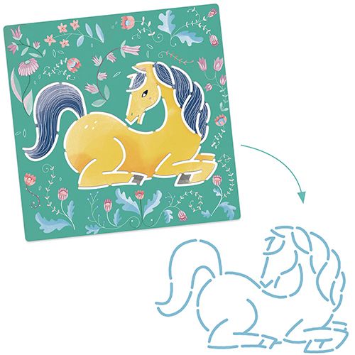 Djeco tekensjablonen paarden