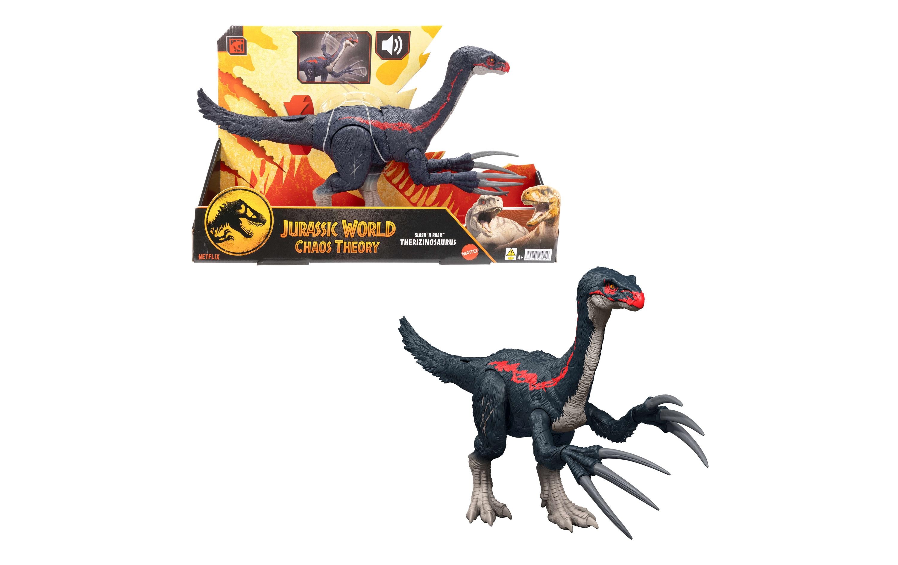 Jurassic World TherizinosaurusDinosaurierfigur mit Angriffsfunktionen und Geräuscheffekten