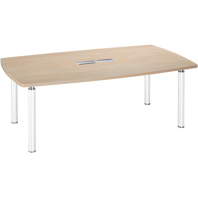 Table de réunion tonneau L 200 x P 115 cm piètement tube métal avec top access Belem