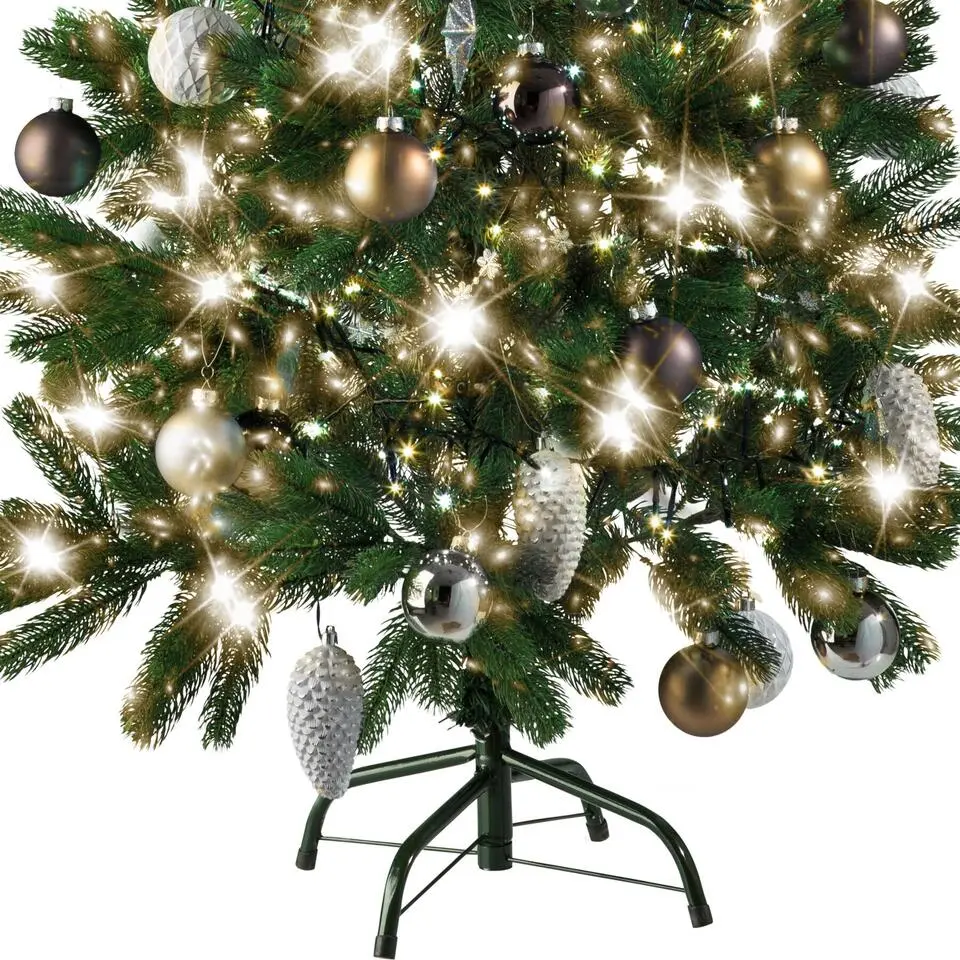 tectake Kunstkerstboom met spuitgegoten metalen standaard, Groen