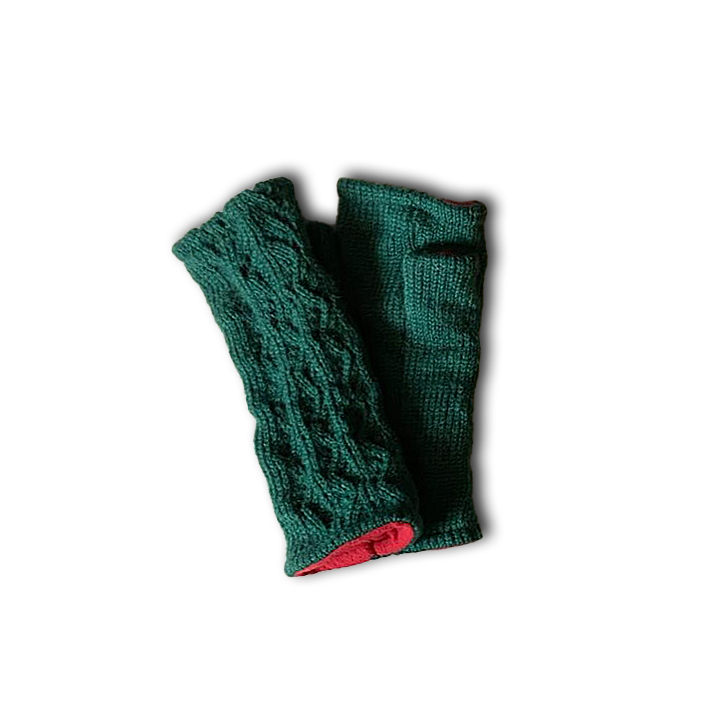 Pulswärmer Strickmuster, grün günstig bestellen