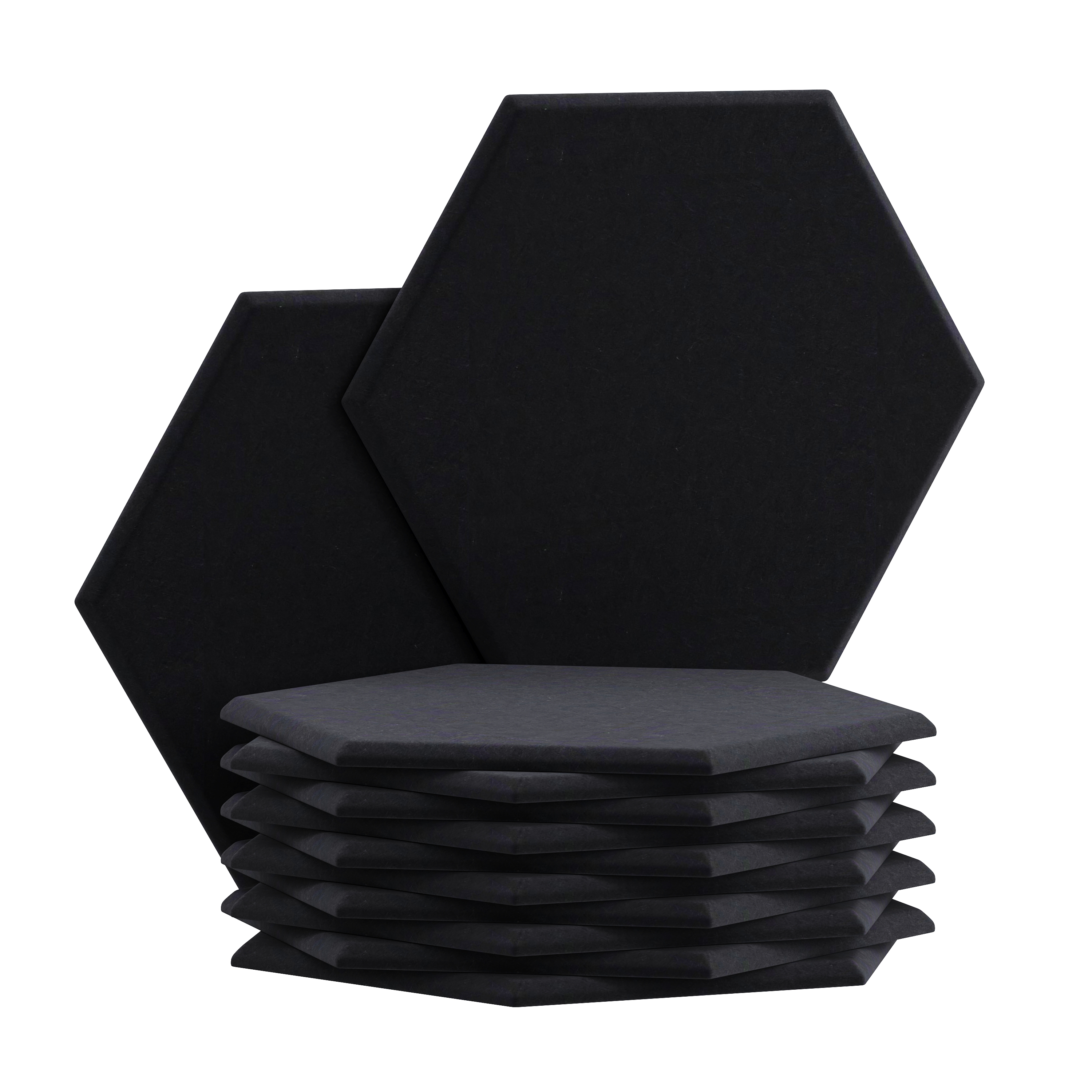 Akustikplatte sechseckig 12er Set 30 x 26 cm schwarz
