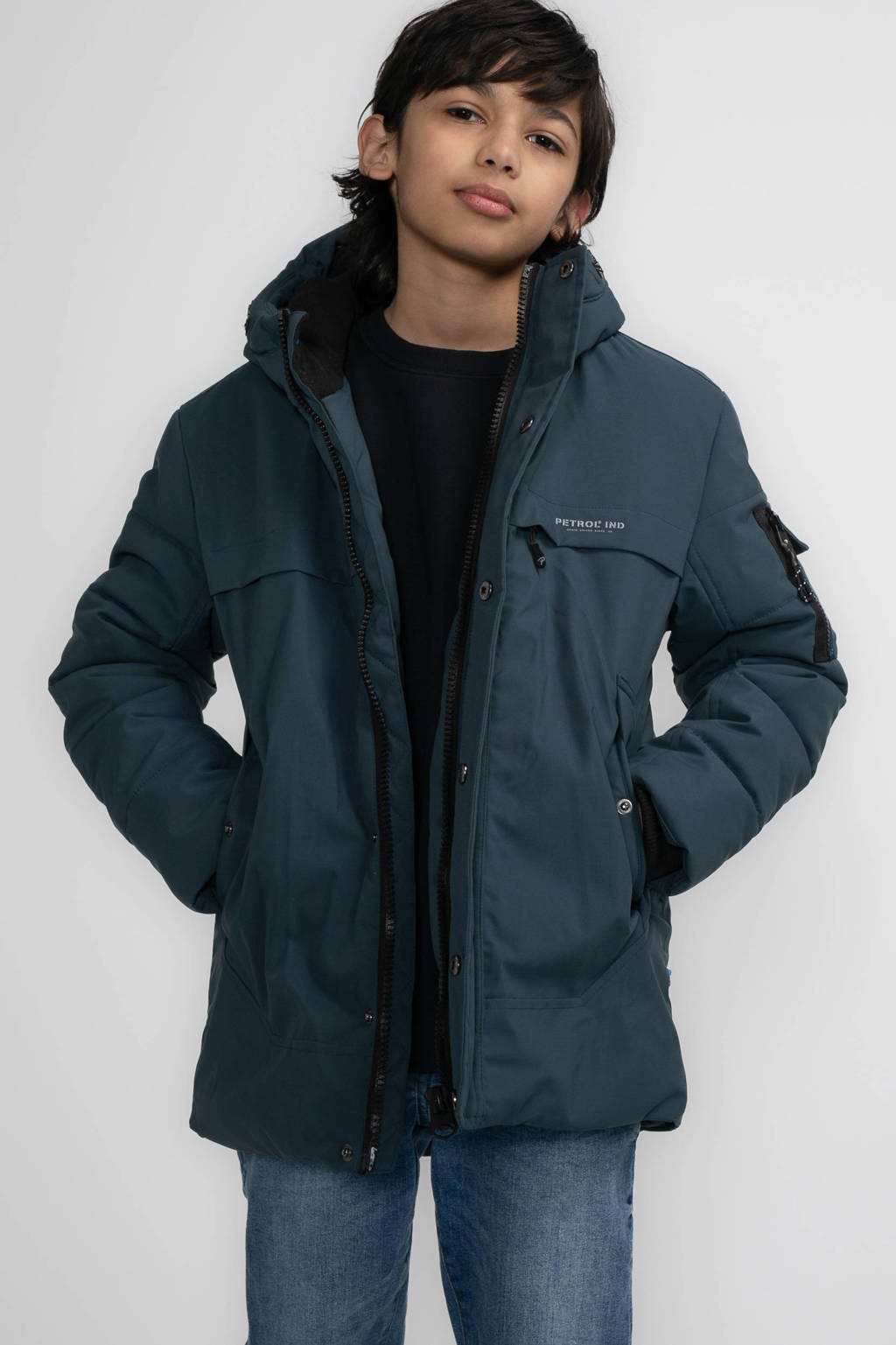 winterjas donkerblauw