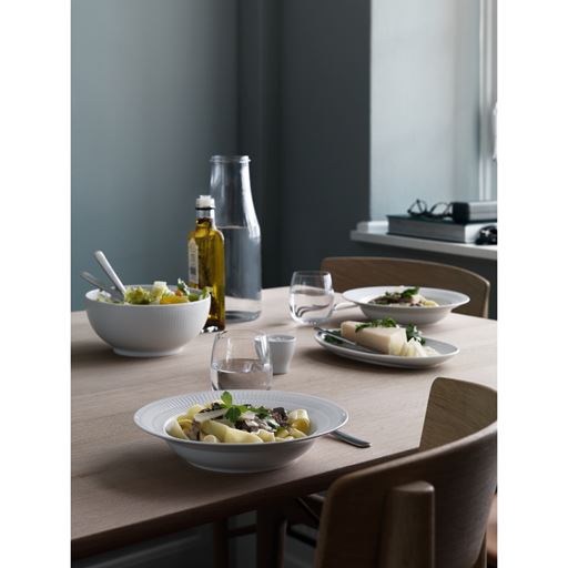 Royal Copenhagen Hvid Riflet Salatskål, Ø24 cm