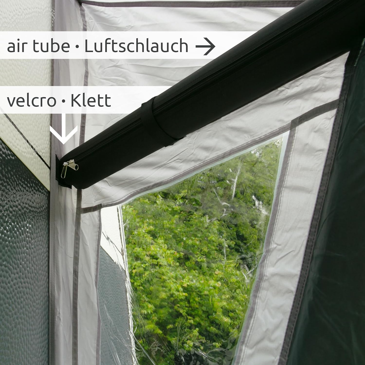 your GEAR Tarent 180 Air Markise - Aufblasbares Wohnmobil Vordach mit UPF 50+ - Sonnenschutz und Regenschutz, Leichte Überdachung - Vorzelt Wohnwagen Tür