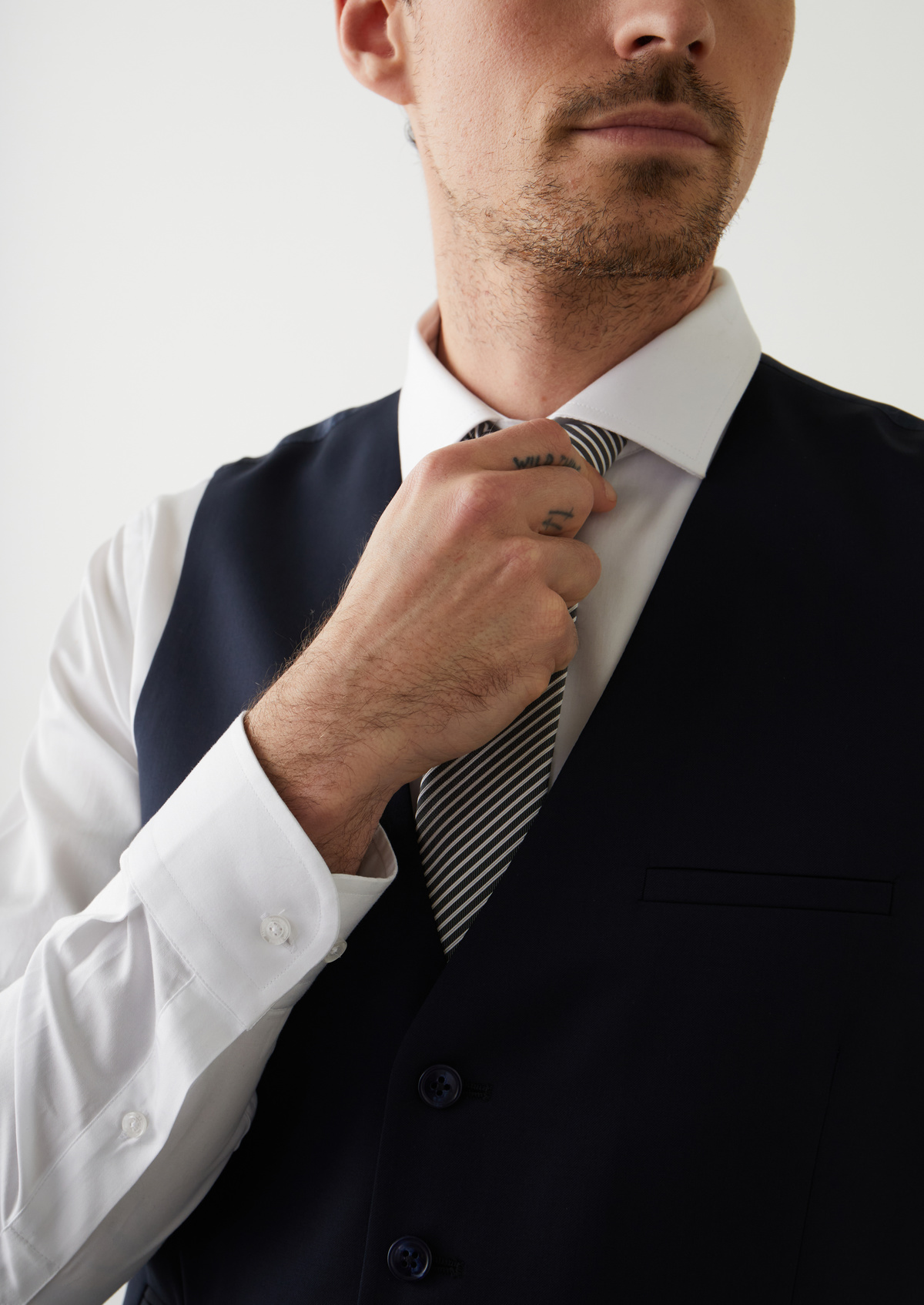 Gilet de costume en laine Vitale Barberis Canonico unie bleu marine