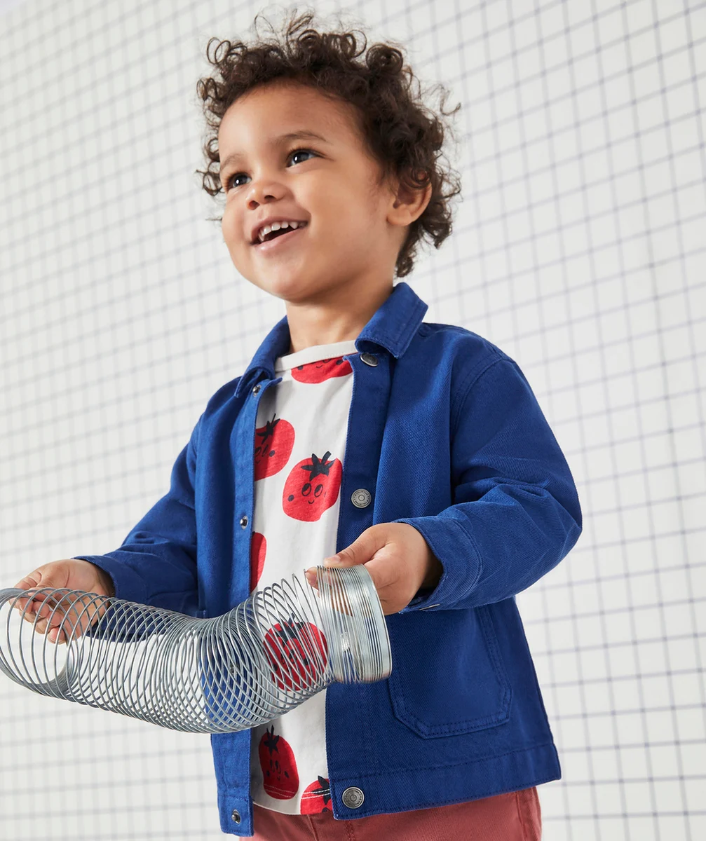 VESTE BÉBÉ GARÇON EN COTON BLEU ÉLECTRIQUE