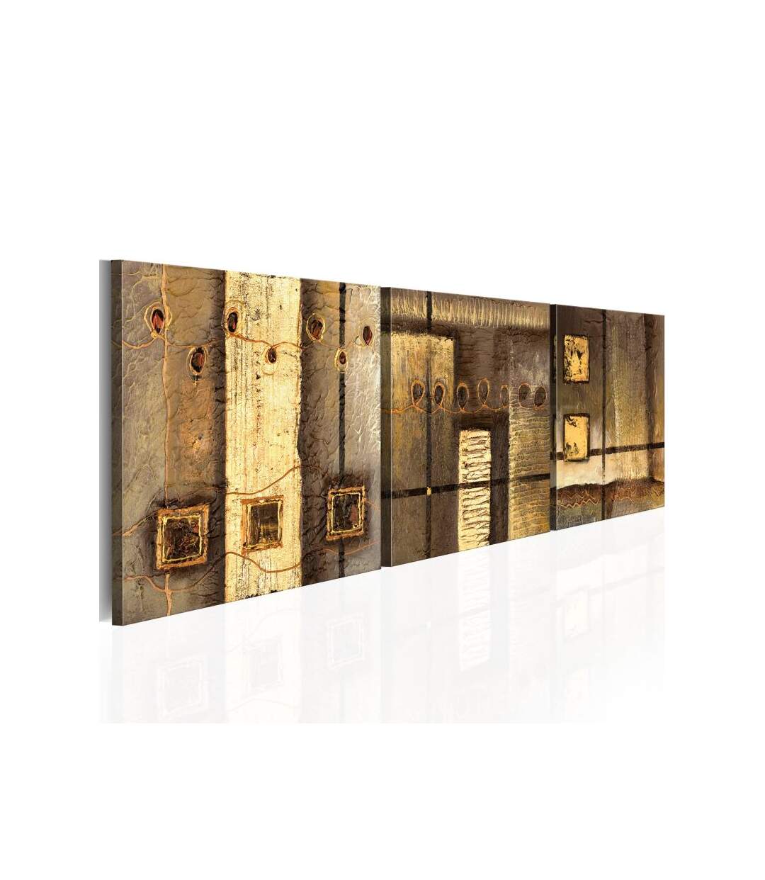 Paris Prix - Tableau Peint à La Main composition Dorée 50x150cm