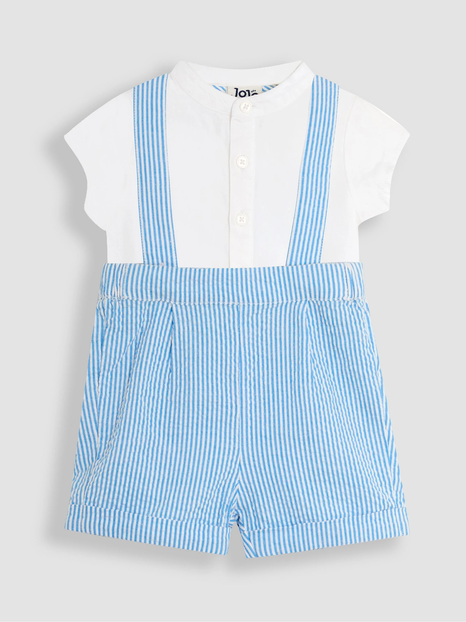 JoJo Maman Bébé 2 Piece Grandad Shirt & Shorts Set