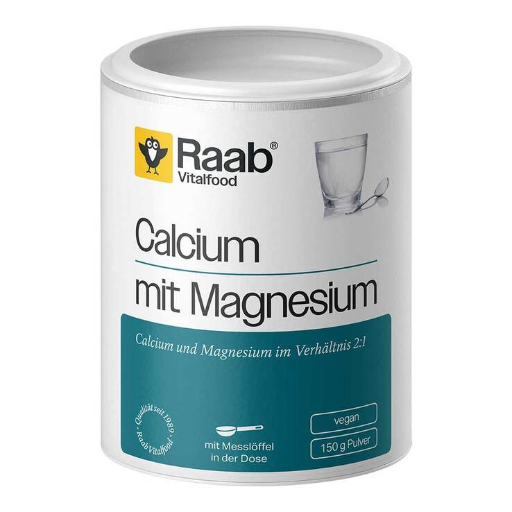 Raab Vitalfood Calcium mit Magnesium Pulver, 150 g