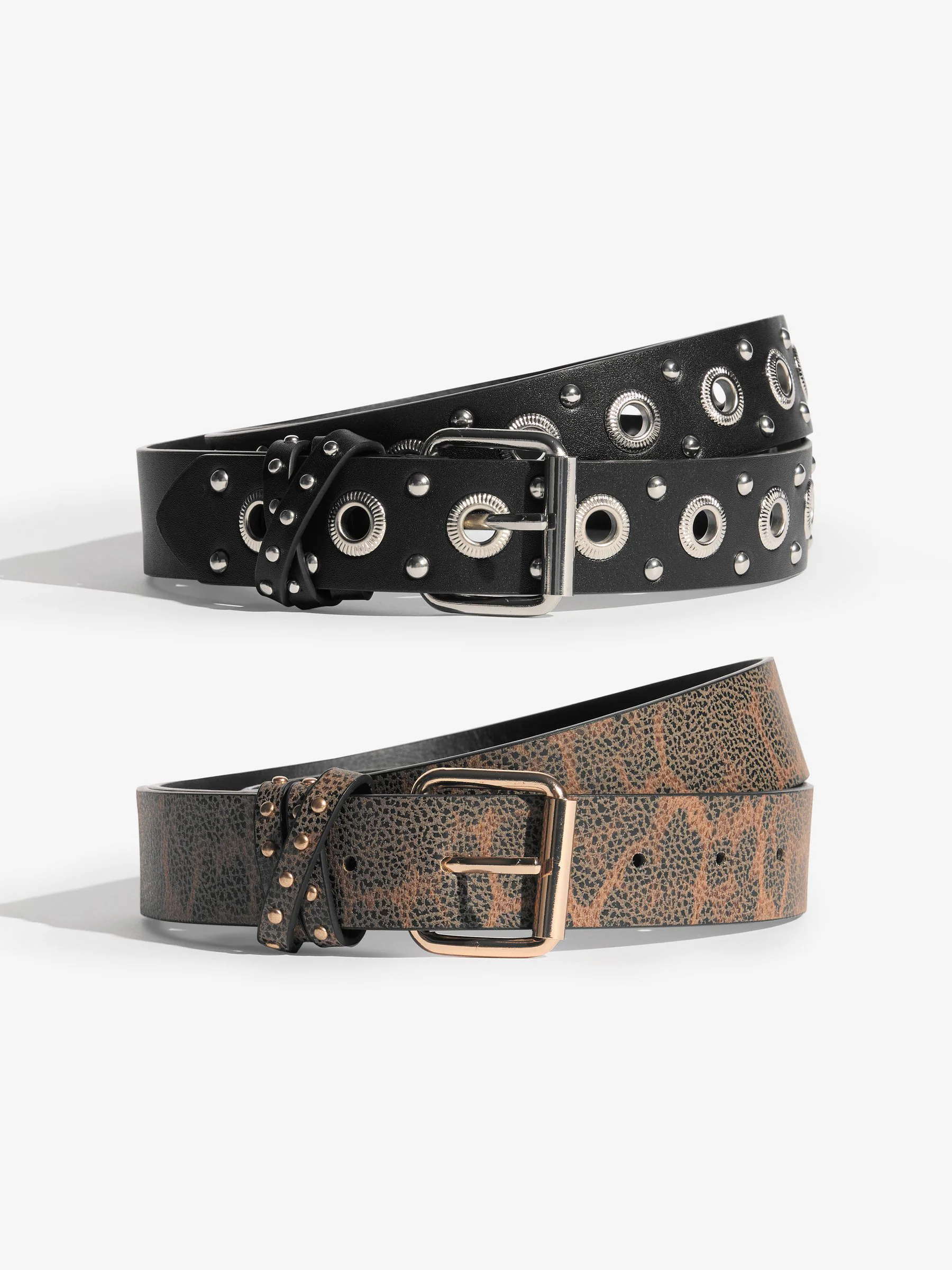 Leopard Print and Studded - Lipsy Belts 2 Pack