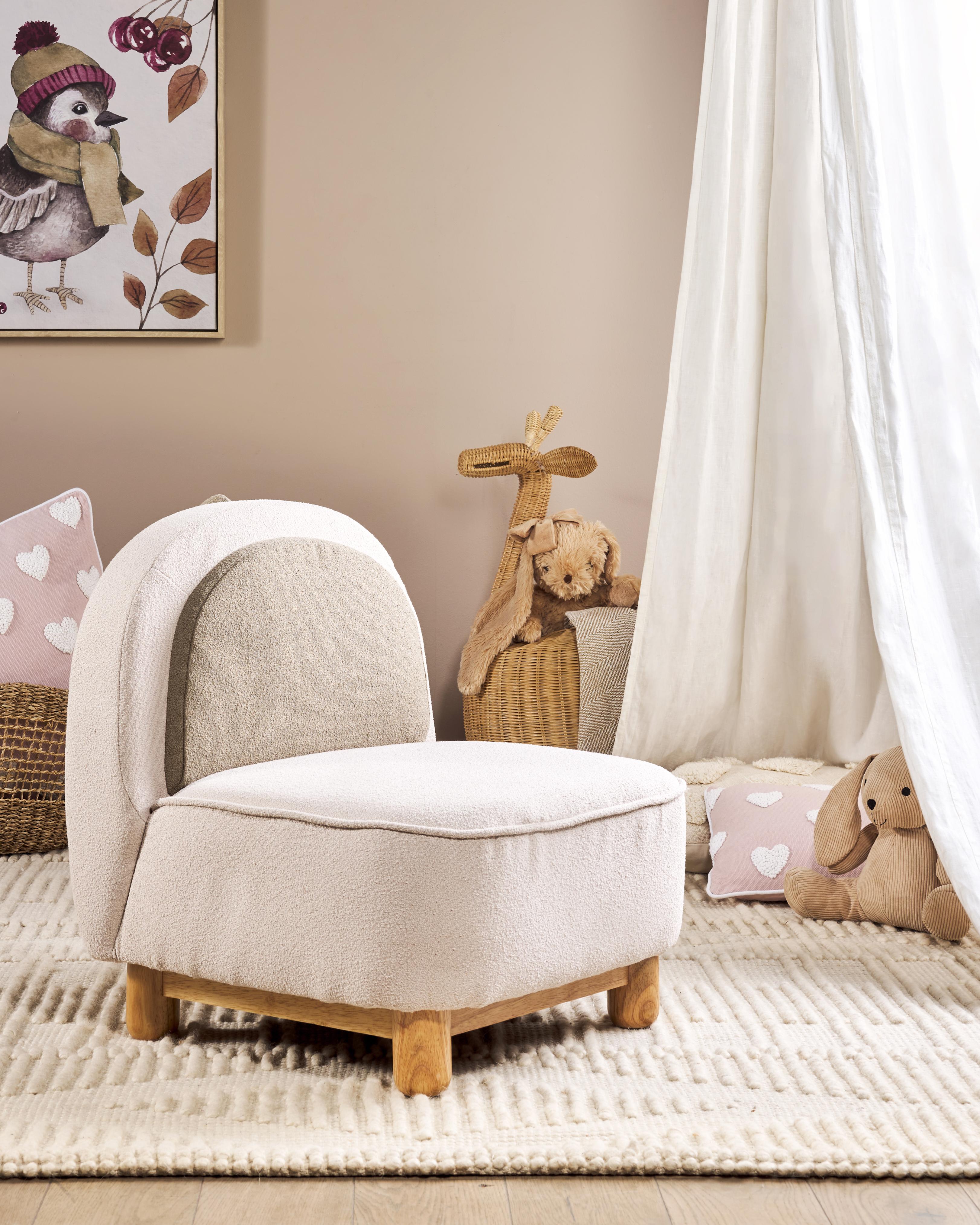 Kinderfauteuil Dinosaurus FABORG Stof Lichtbeige