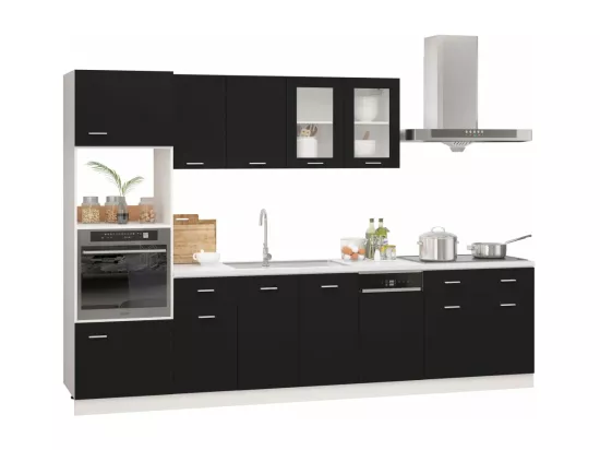 Ensemble de meubles de cuisine 7 pcs Noir Aggloméré