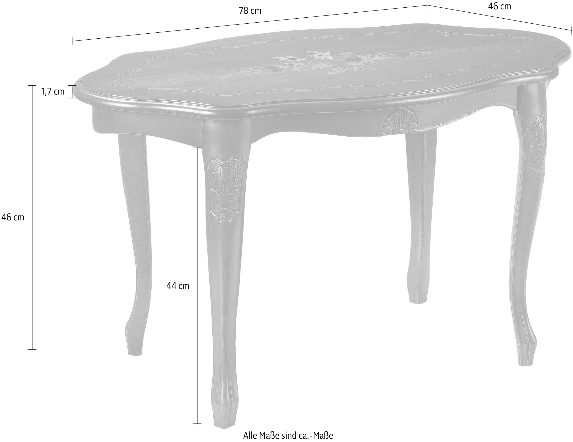 Home affaire Beistelltisch »Borghese« Breite 78 cm